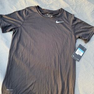 Nike Black Short Sleeve Dri-FIT Tee with White Swoosh